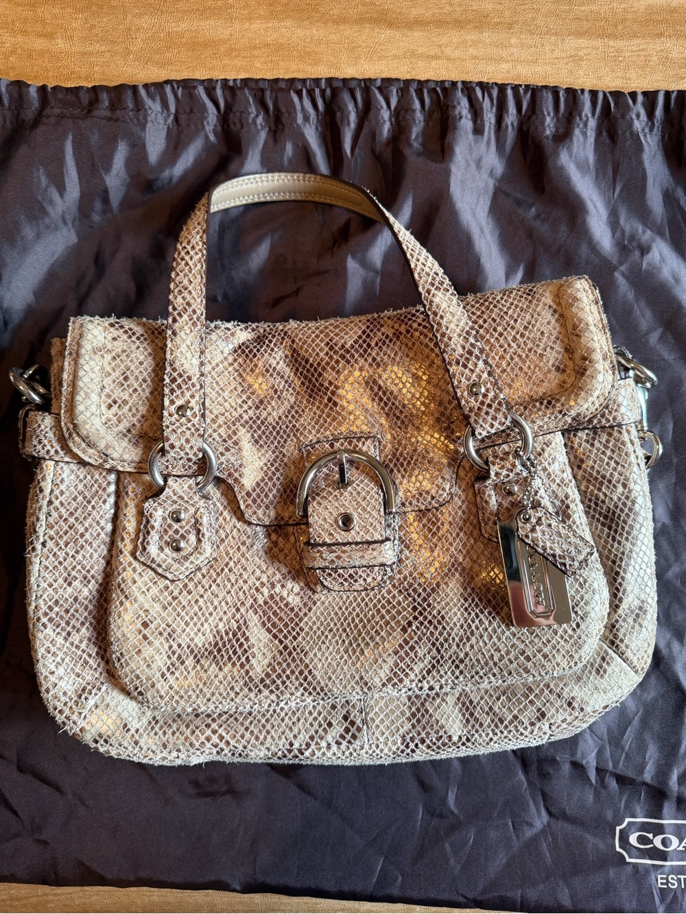 Coach Campbell Exotic Leather Satchel
